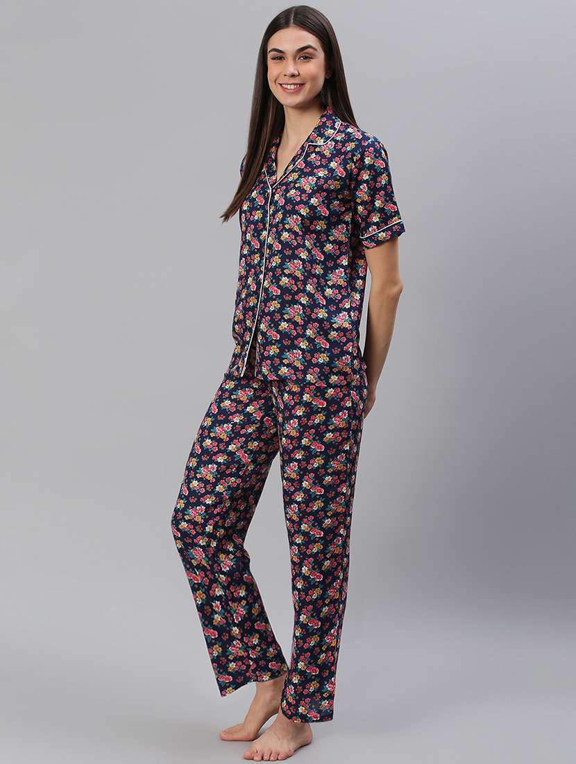 women printed nightwear pyjama set - 21711544 - Standard Image - 1