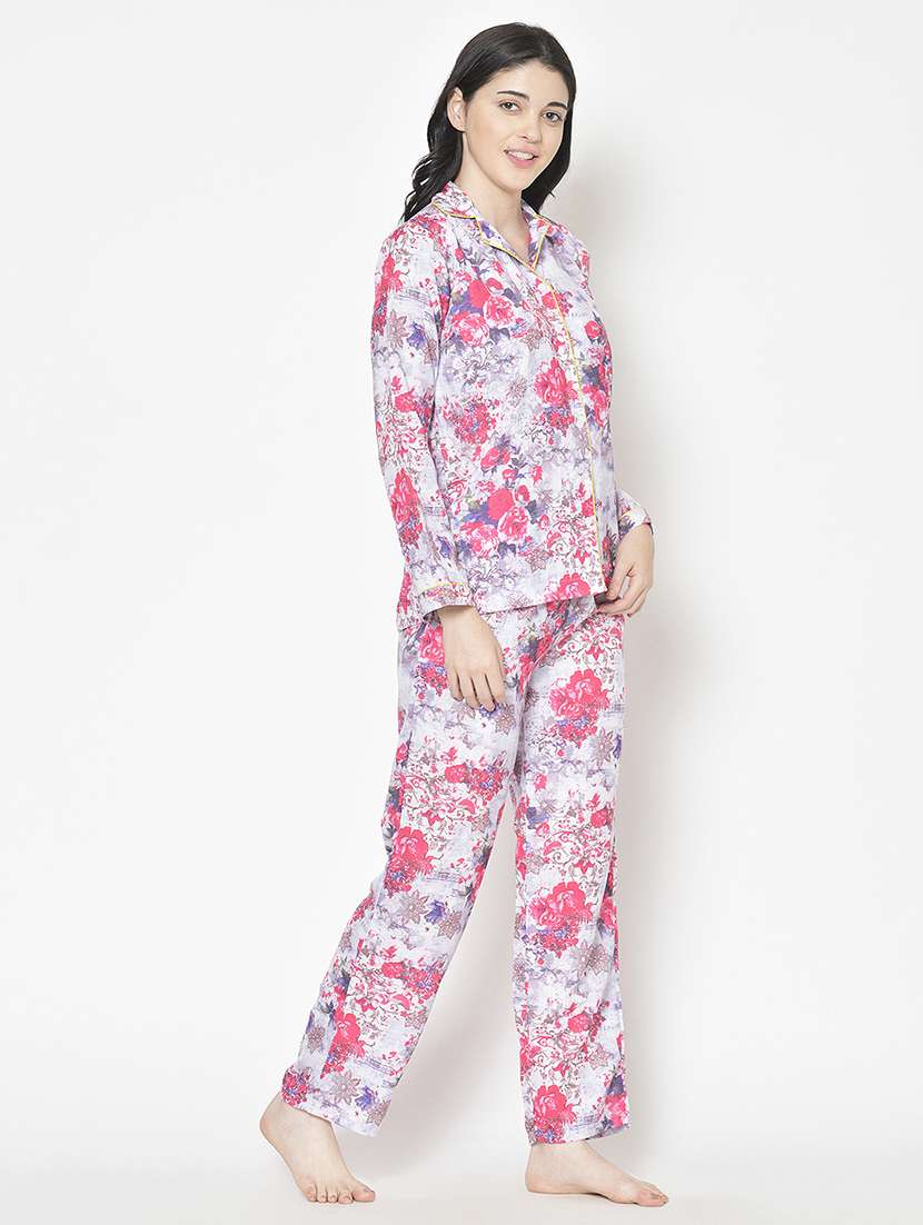 women printed nightwear pyjama set - 21711567 - Standard Image - 1