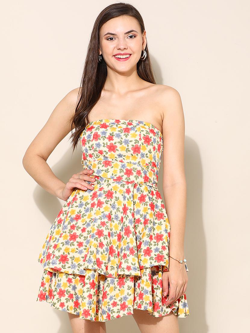 women floral printed layered dress - 21711589 - Zoom Image - 0