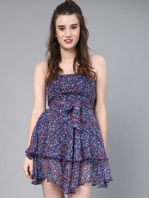 women floral printed layered dress - 21711593 -  Standard Image - 0