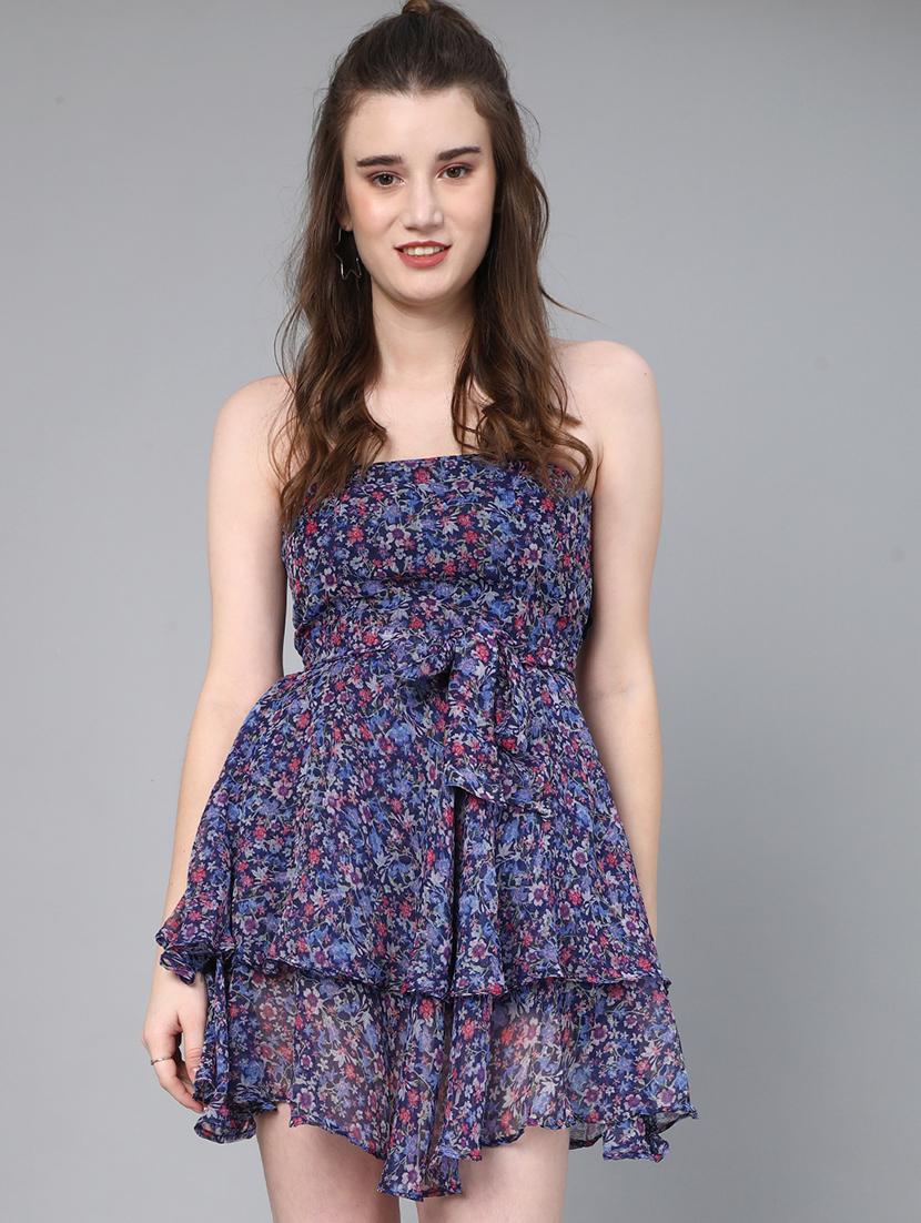 women floral printed layered dress - 21711593 -  Zoom Image - 0