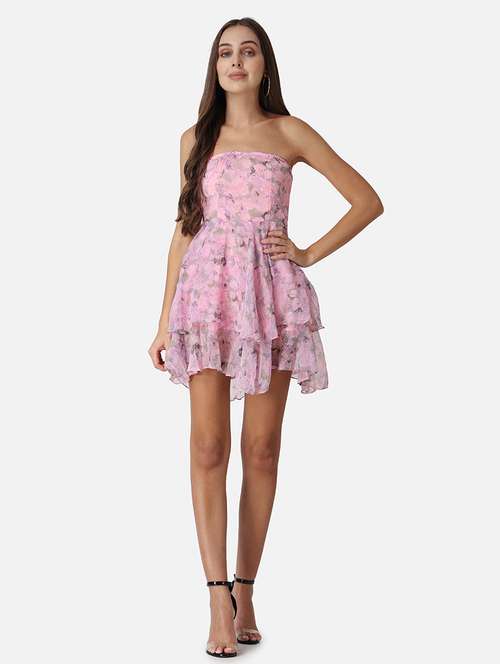 women floral printed layered dress - 21711594 -  Standard Image - 0