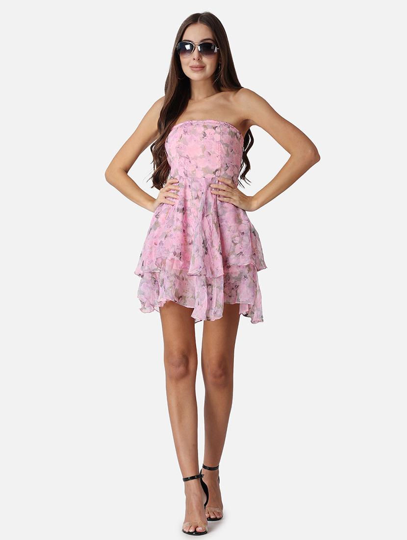 women floral printed layered dress - 21711594 - Standard Image - 4