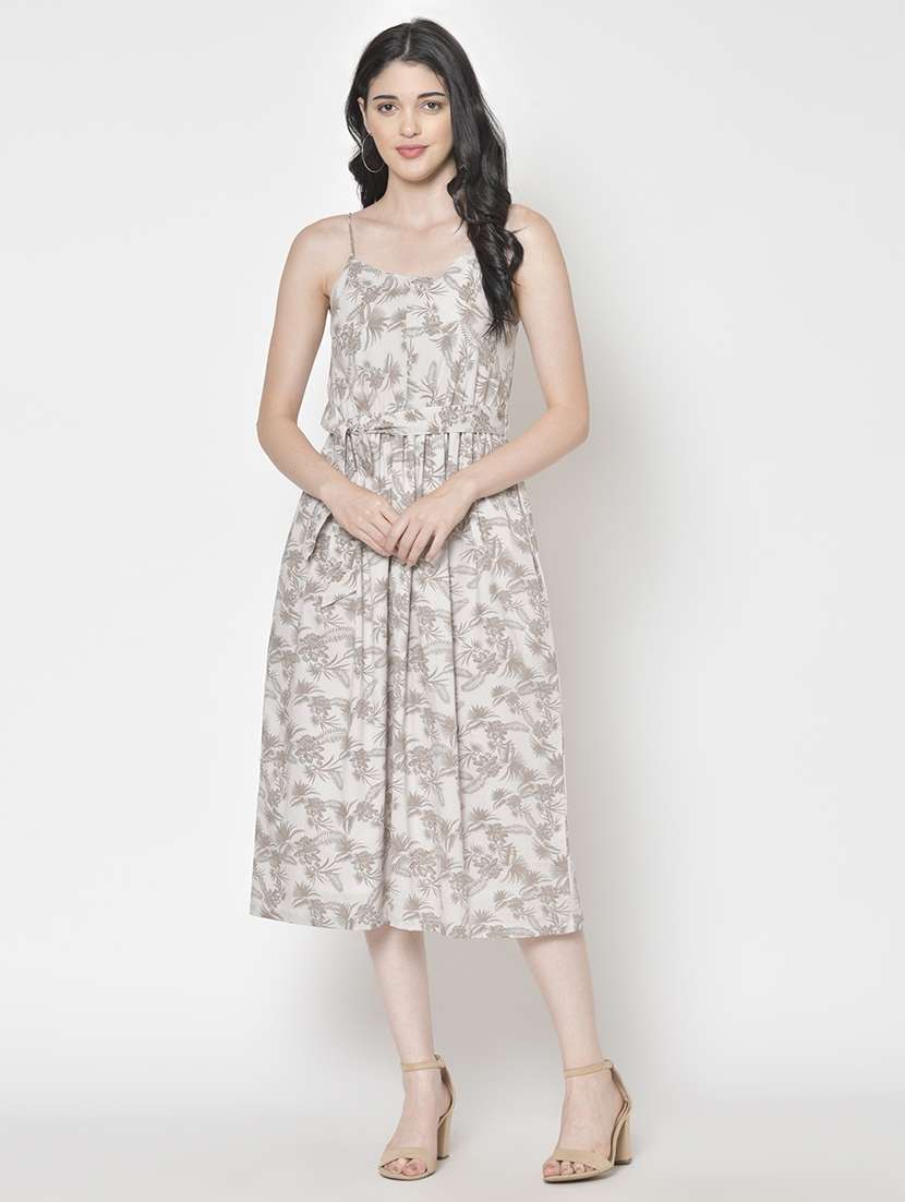 women printed a-line dress