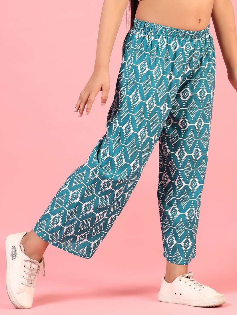 girls printed mid irse casual trouser - 21711659 -  Standard Image - 1