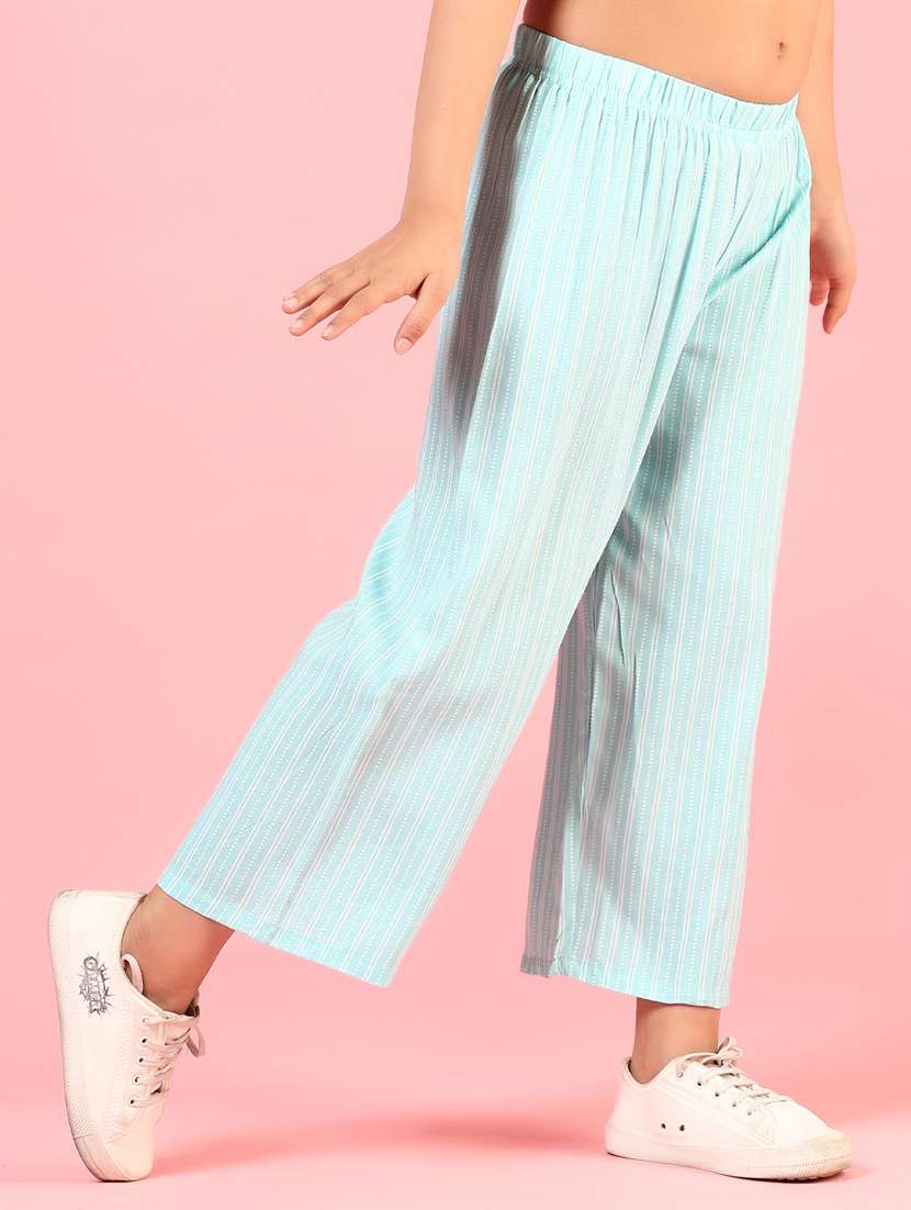 girls striped mid irse casual trouser - 21711660 -  Standard Image - 1