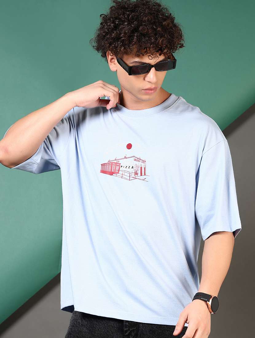 men front printed short sleeves oversized t-shirt