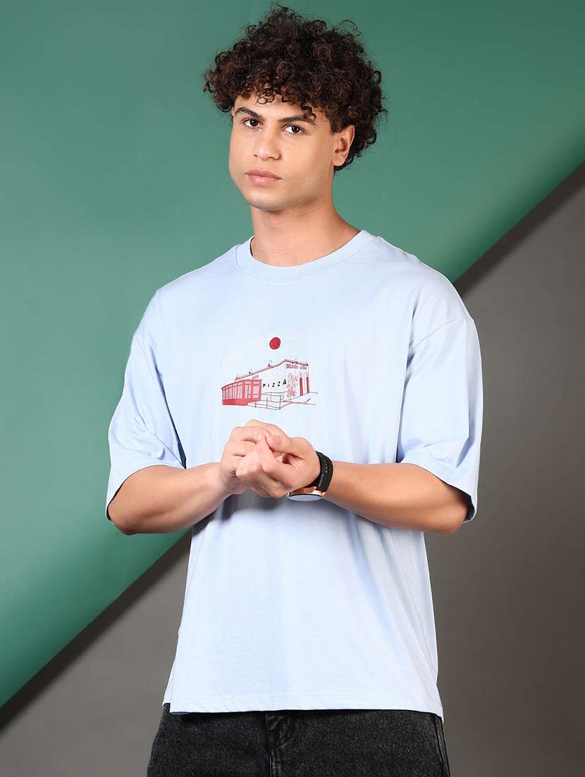 men front printed short sleeves oversized t-shirt - 21711720 -  Standard Image - 1