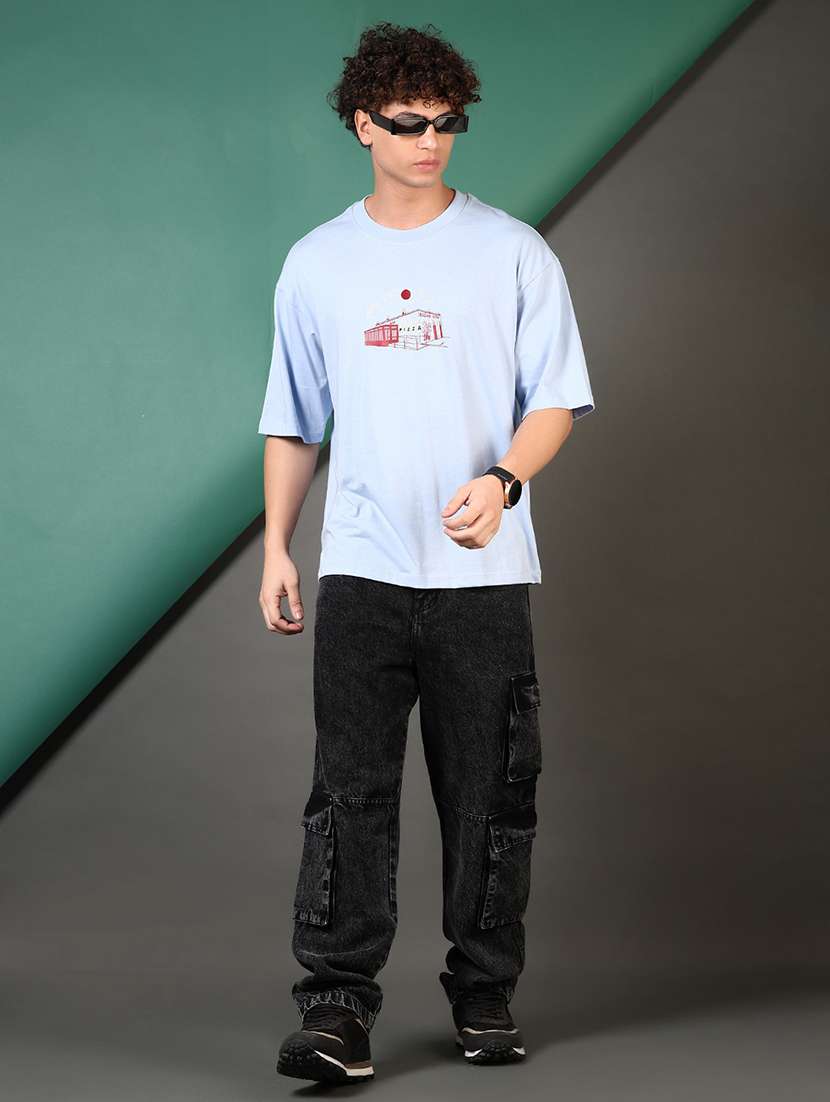 men front printed short sleeves oversized t-shirt - 21711720 -  Standard Image - 4