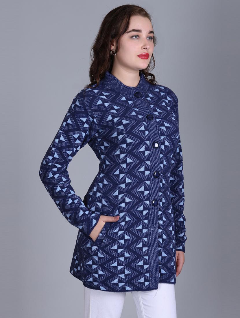 women self design long line coatigan - 21711810 - Standard Image - 1