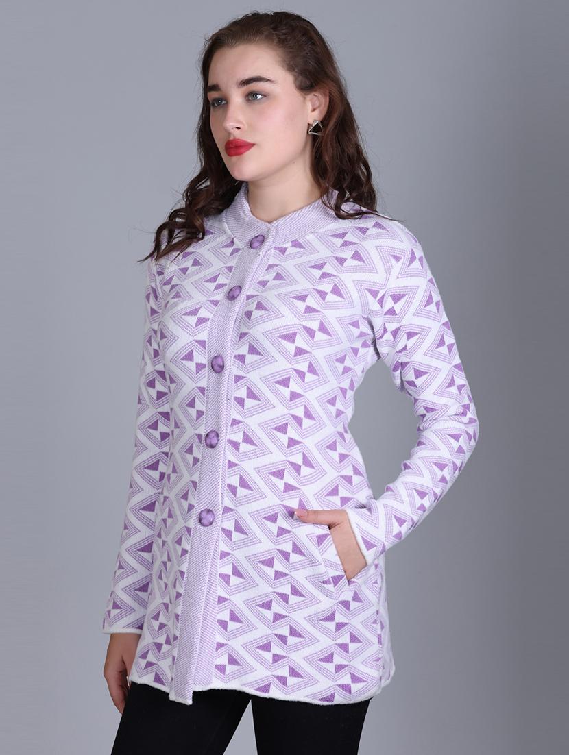 women self design long line coatigan - 21711811 -  Standard Image - 1