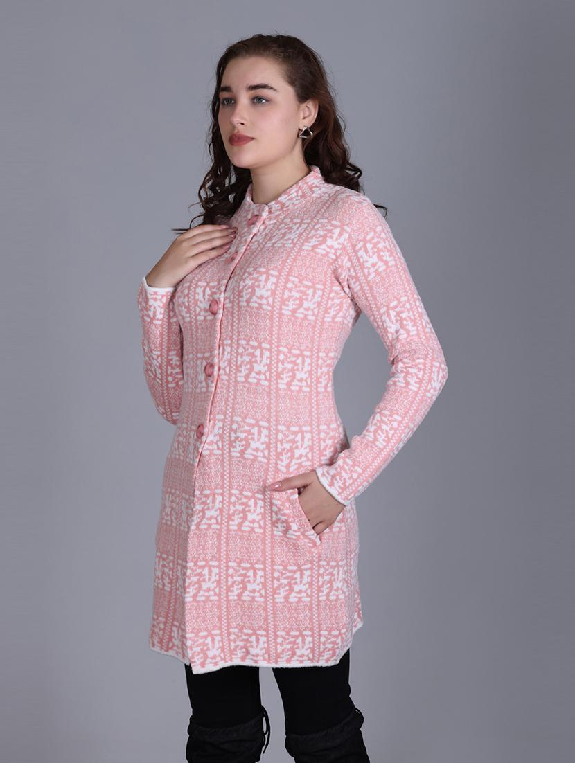 women self design long line coatigan - 21711812 -  Standard Image - 1