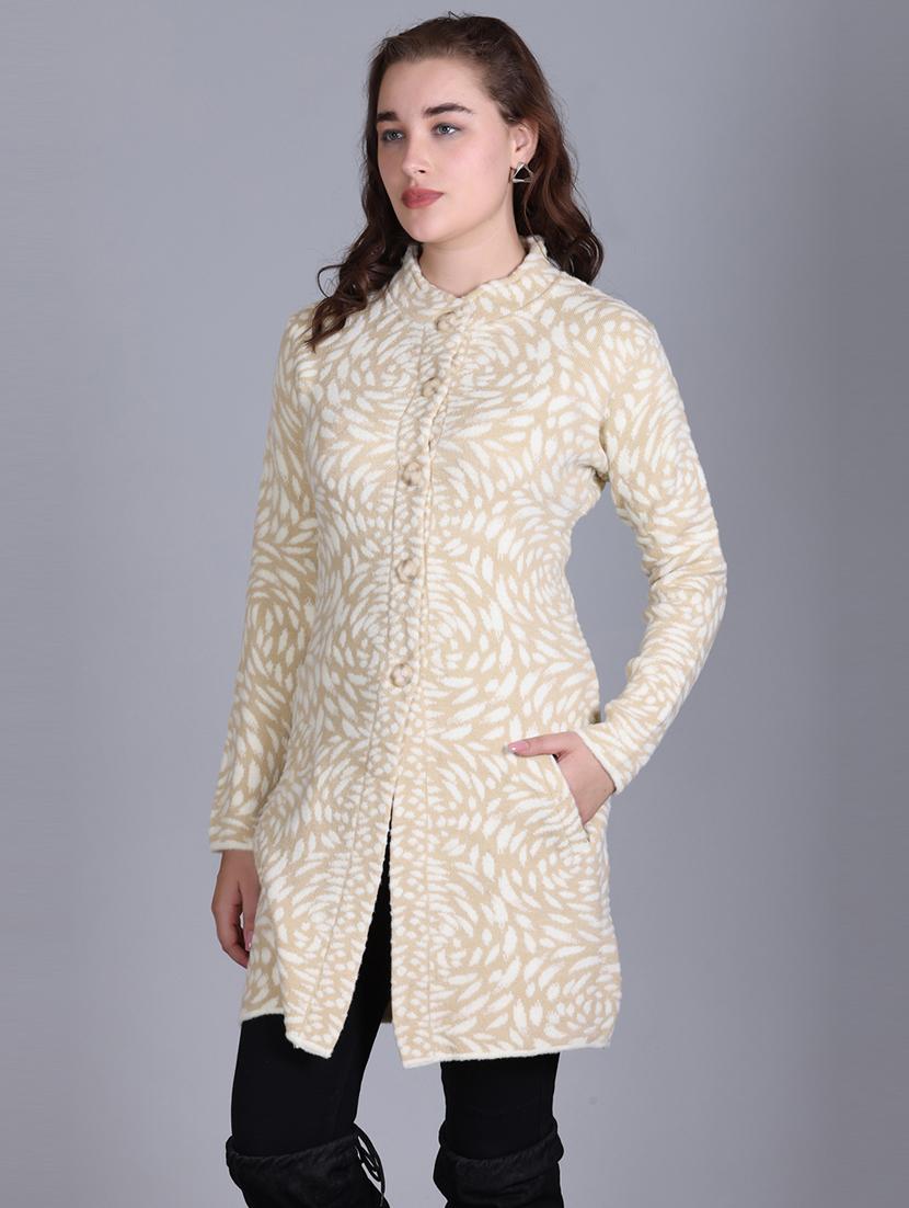 women self design long line coatigan - 21711814 -  Standard Image - 1