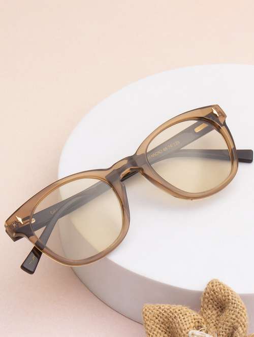 ted-smith unisex light brown premium italian acetate sunglasses with  polarized lenses for men & women - 21711817 -  Standard Image - 0