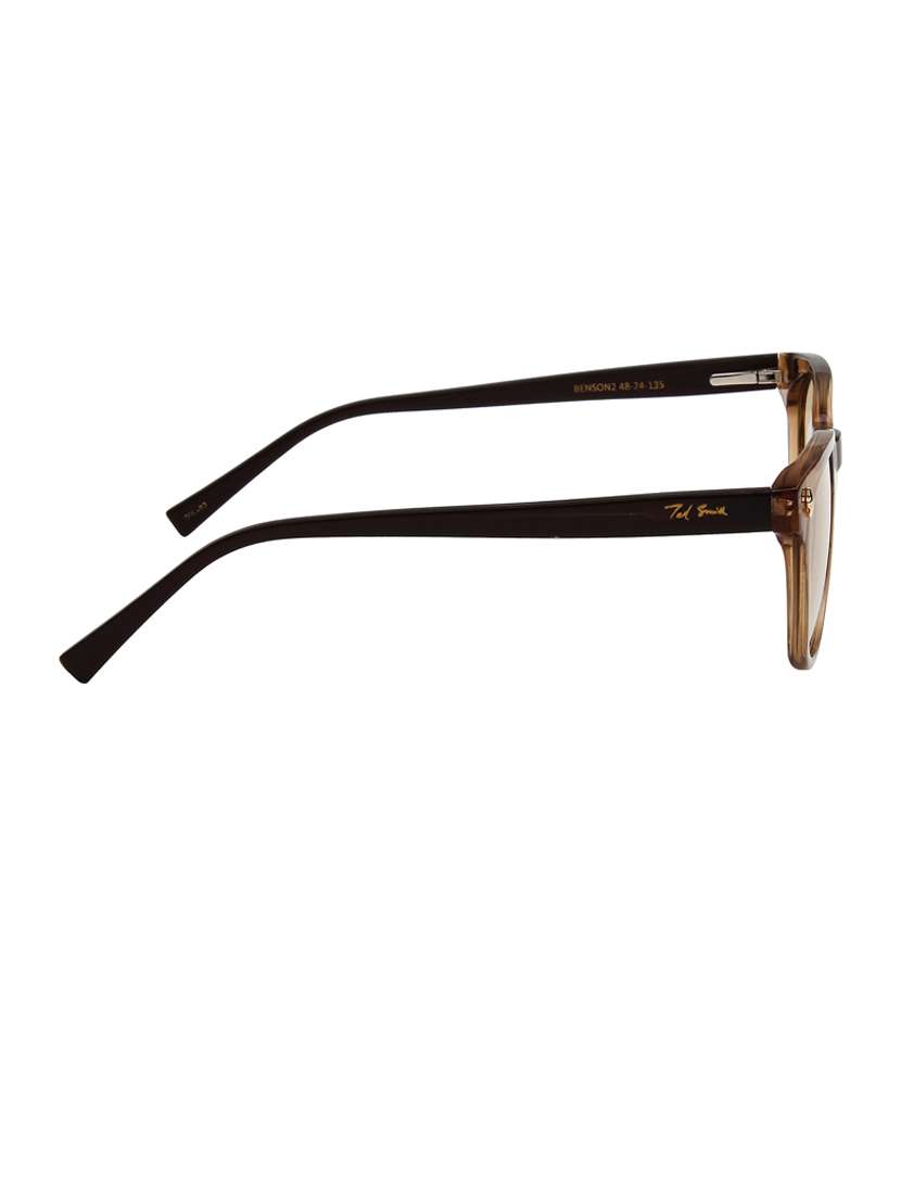 ted-smith unisex light brown premium italian acetate sunglasses with  polarized lenses for men & women - 21711817 -  Standard Image - 4