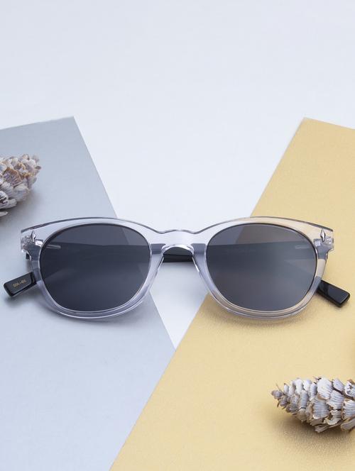 ted-smith unisex black premium italian acetate sunglasses with polarized lenses for men & women - 21711820 - Standard Image - 0
