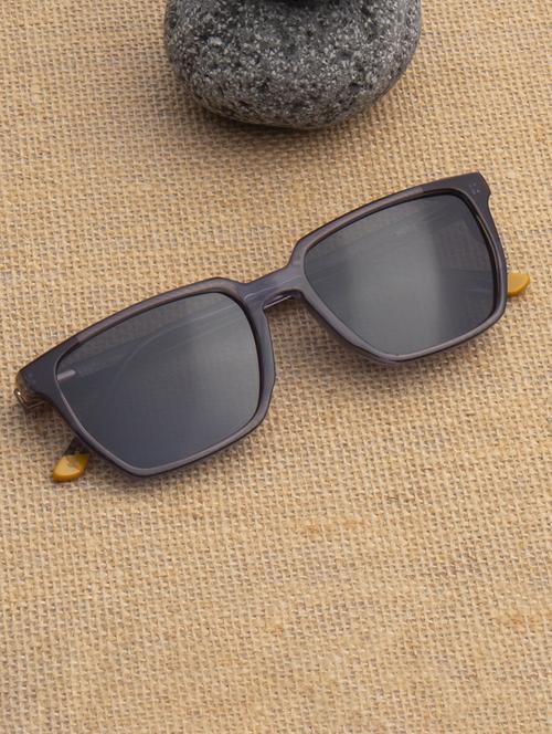 ted-smith unisex black premium italian acetate sunglasses with polarized lenses for men & women - 21711823 - Standard Image - 0