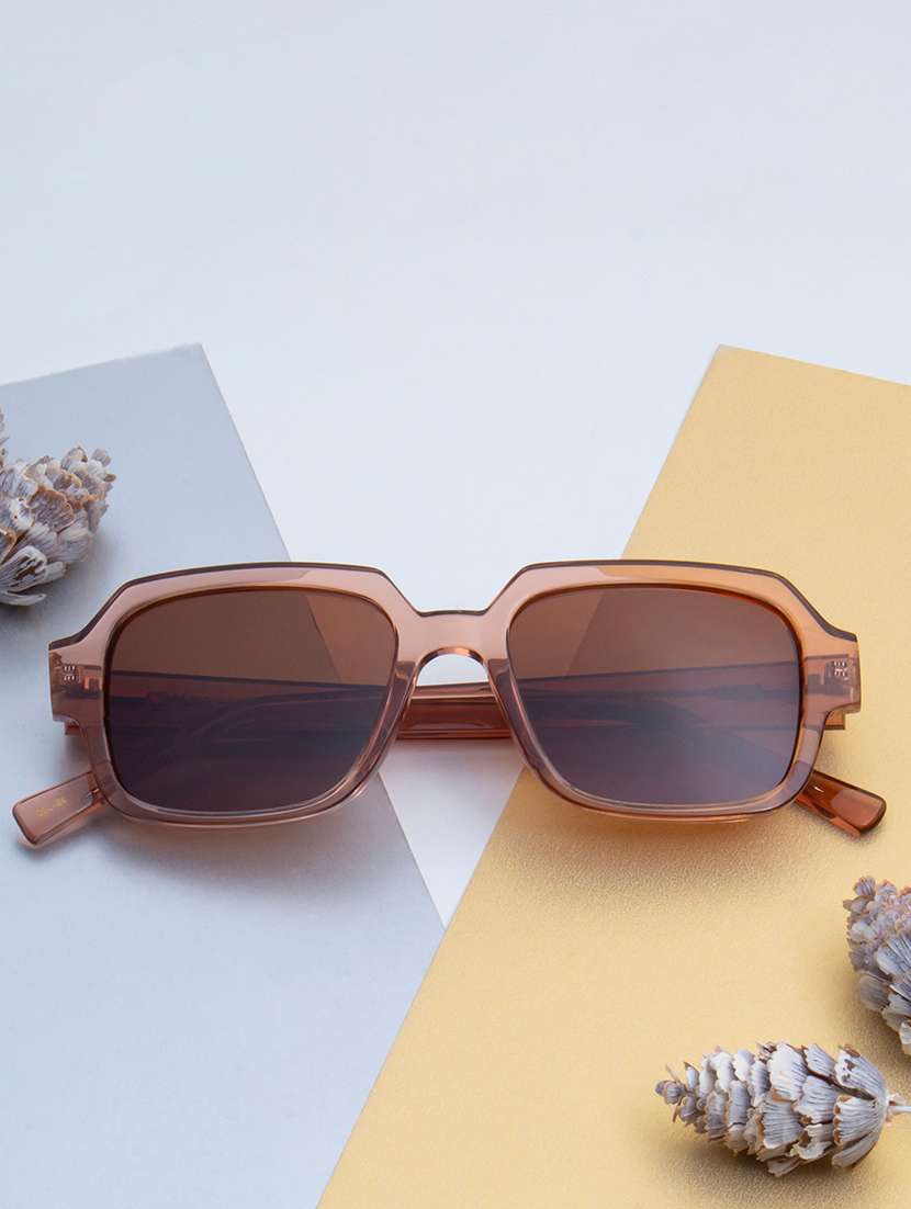 ted-smith unisex brown premium italian acetate sunglasses with  polarized lenses for men & women
