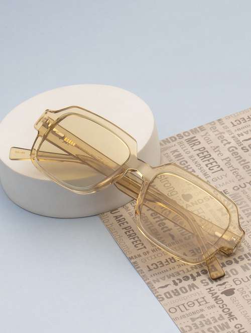 ted-smith unisex light brown premium italian acetate sunglasses with  polarized lenses for men & women - 21711842 -  Standard Image - 0