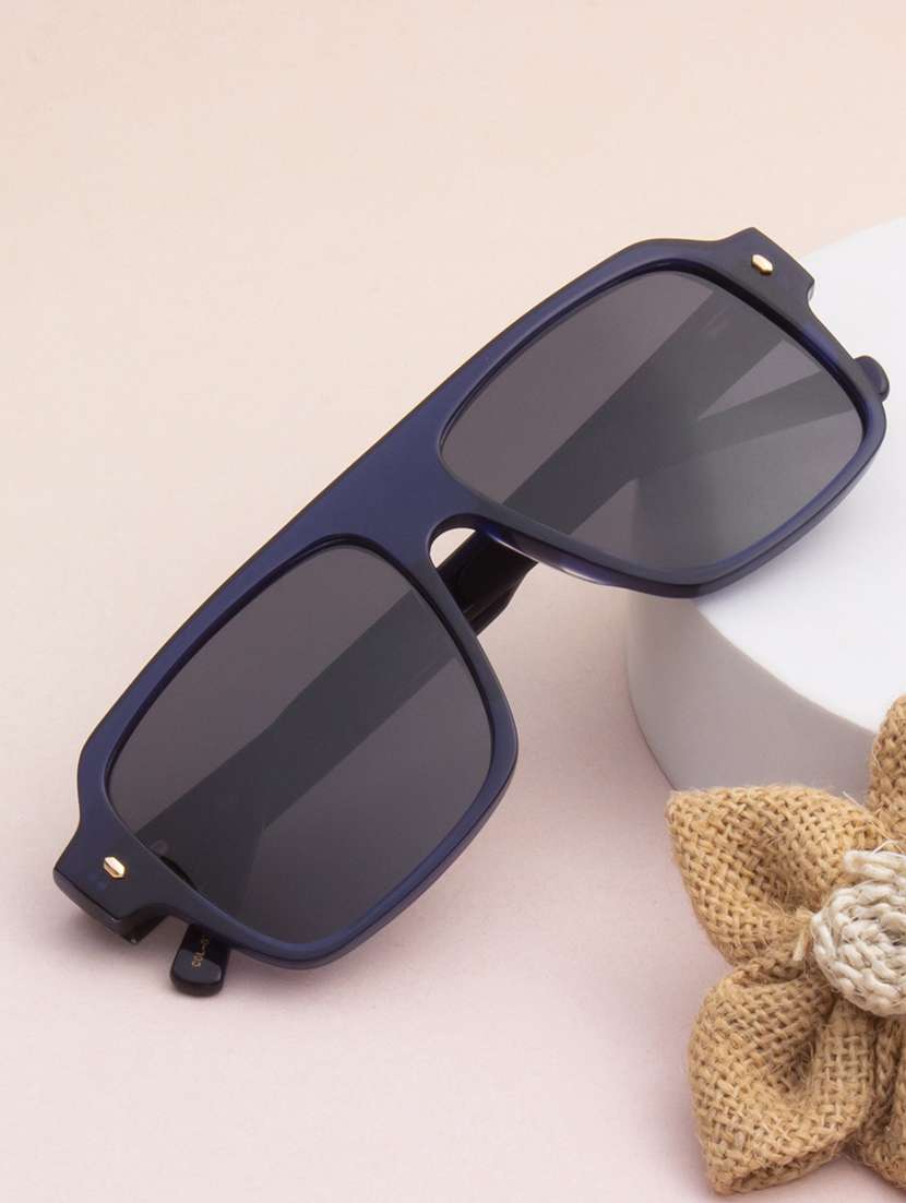 ted-smith unisex black premium italian acetate sunglasses with  polarized lenses for men & women