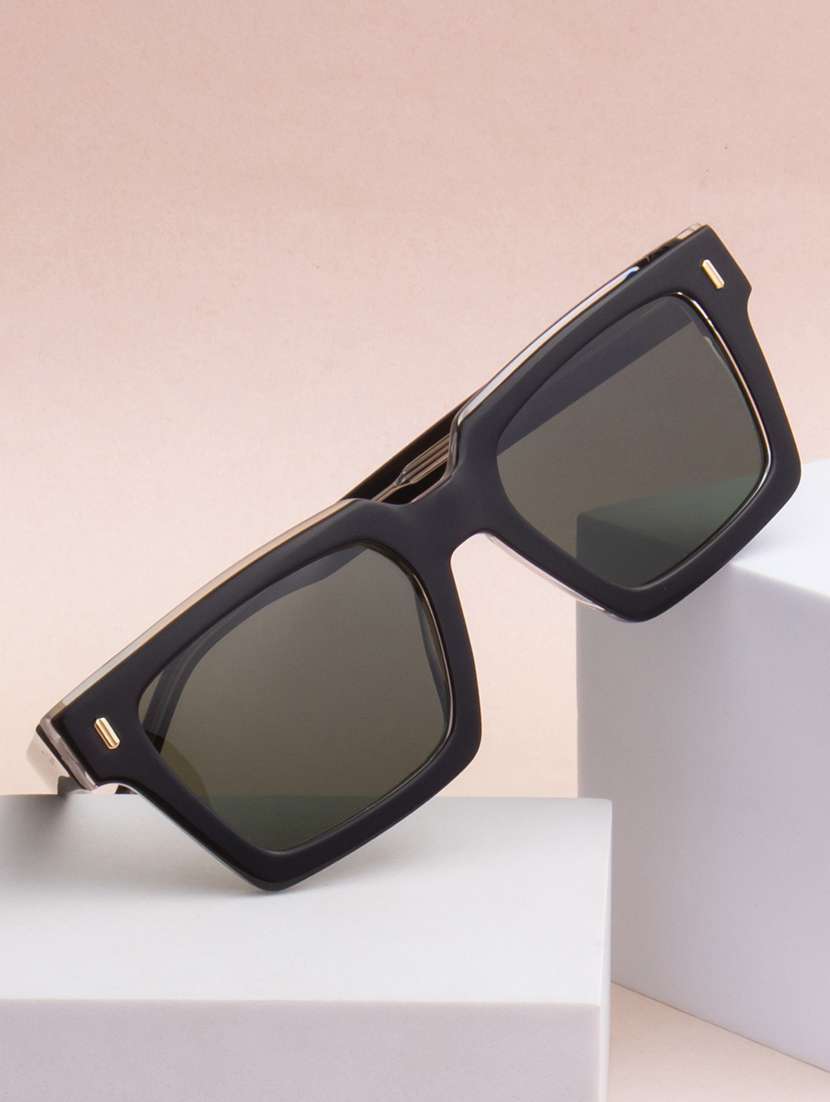 ted-smith unisex green premium italian acetate sunglasses with  polarized lenses for men & women