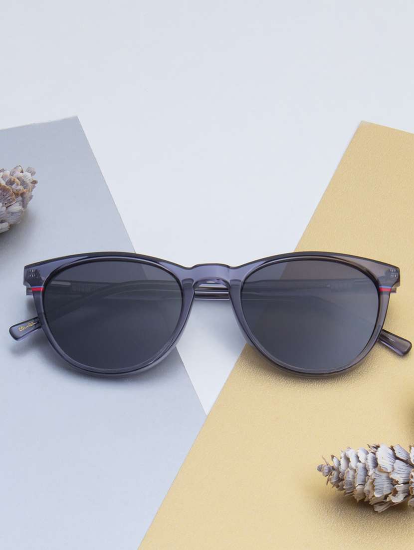 ted-smith unisex black premium italian acetate sunglasses with  polarized lenses for men & women