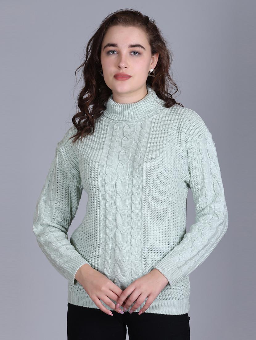 women long sleeves self design pullover - 21711898 - Standard Image - 1
