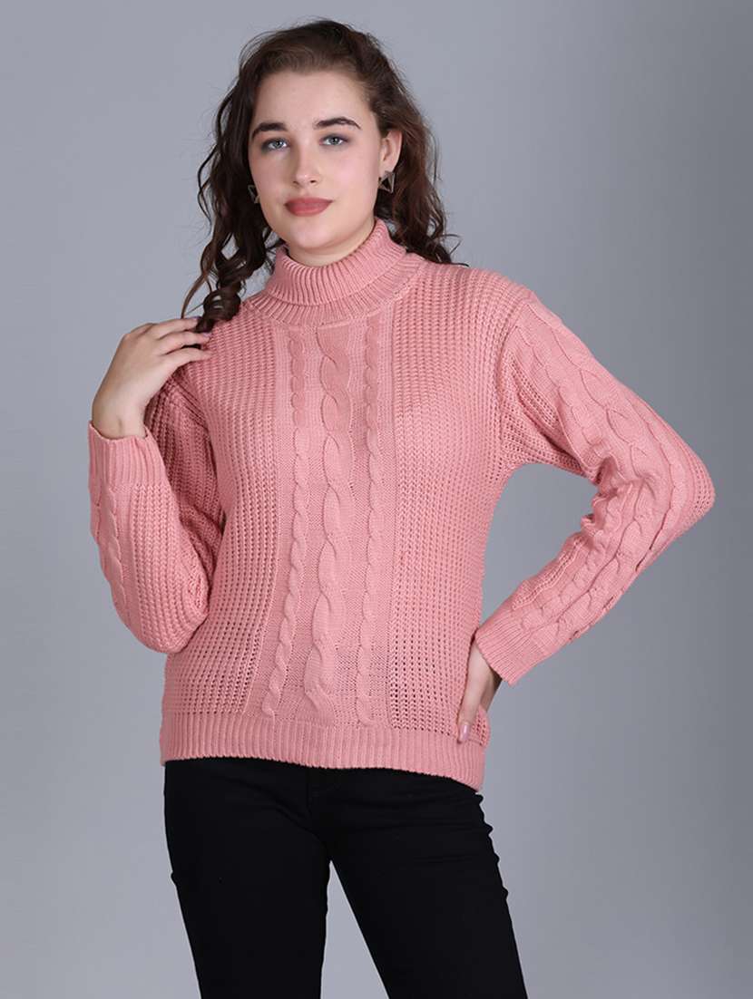 women long sleeves self design pullover