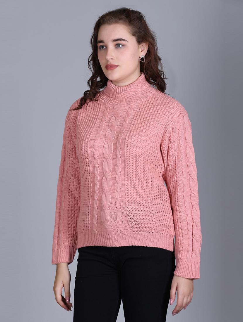 women long sleeves self design pullover - 21711899 - Standard Image - 1