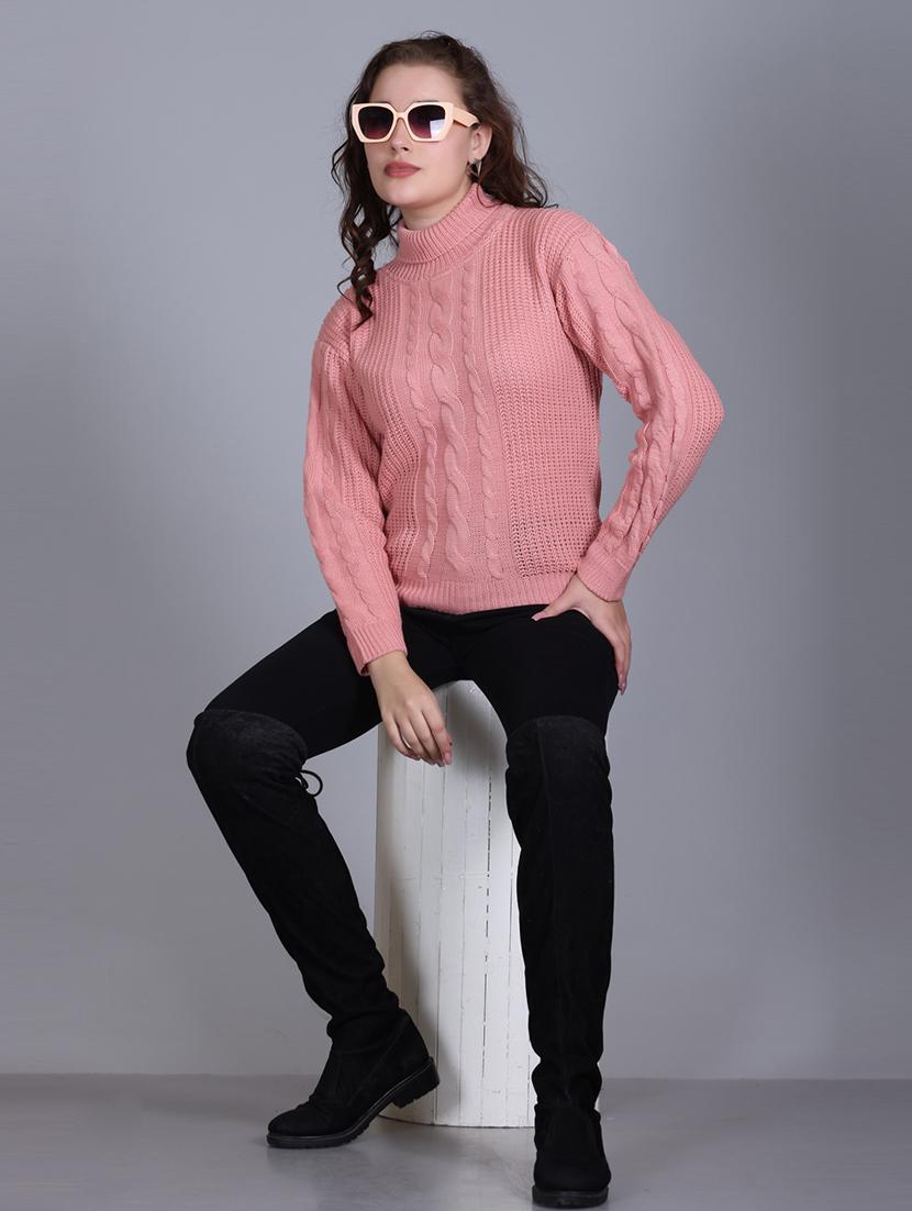 women long sleeves self design pullover - 21711899 - Standard Image - 4