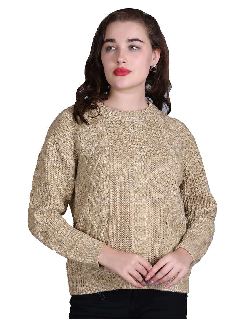 women long sleeves self design pullover