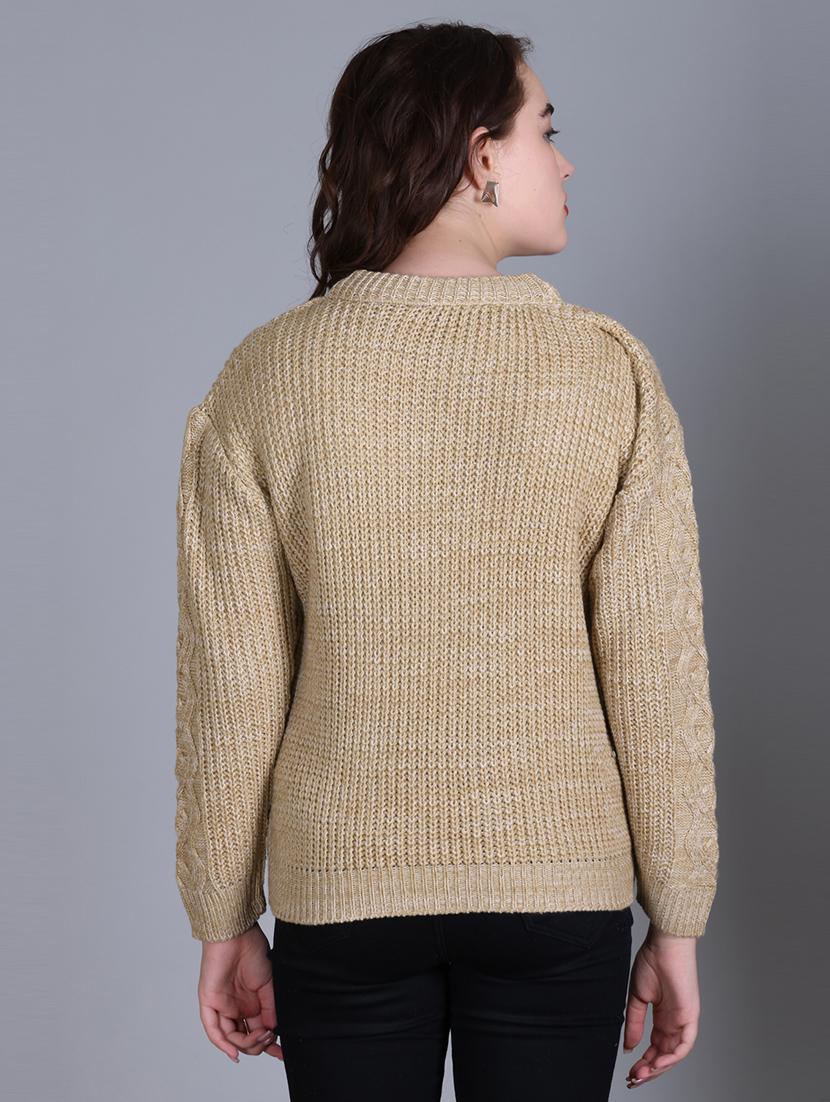 women long sleeves self design pullover - 21711900 - Standard Image - 4