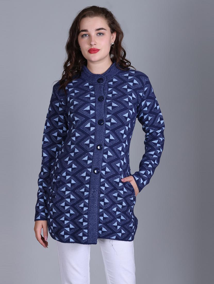 women self design long line coatigan - 21711910 -  Standard Image - 1