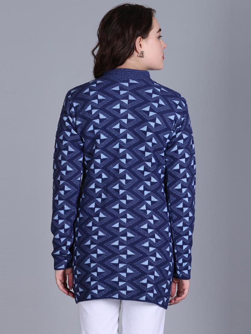 women self design long line coatigan - 21711910 - Standard Image - 4