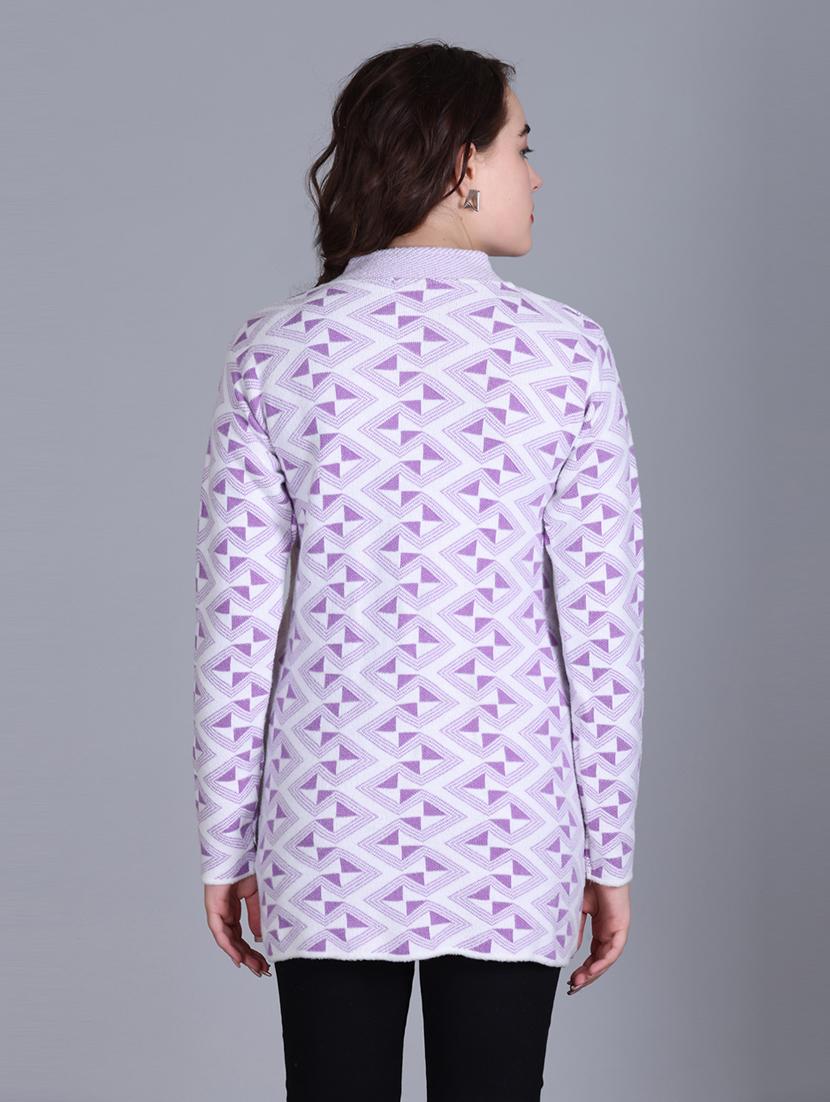 women self design long line coatigan - 21711911 - Standard Image - 4