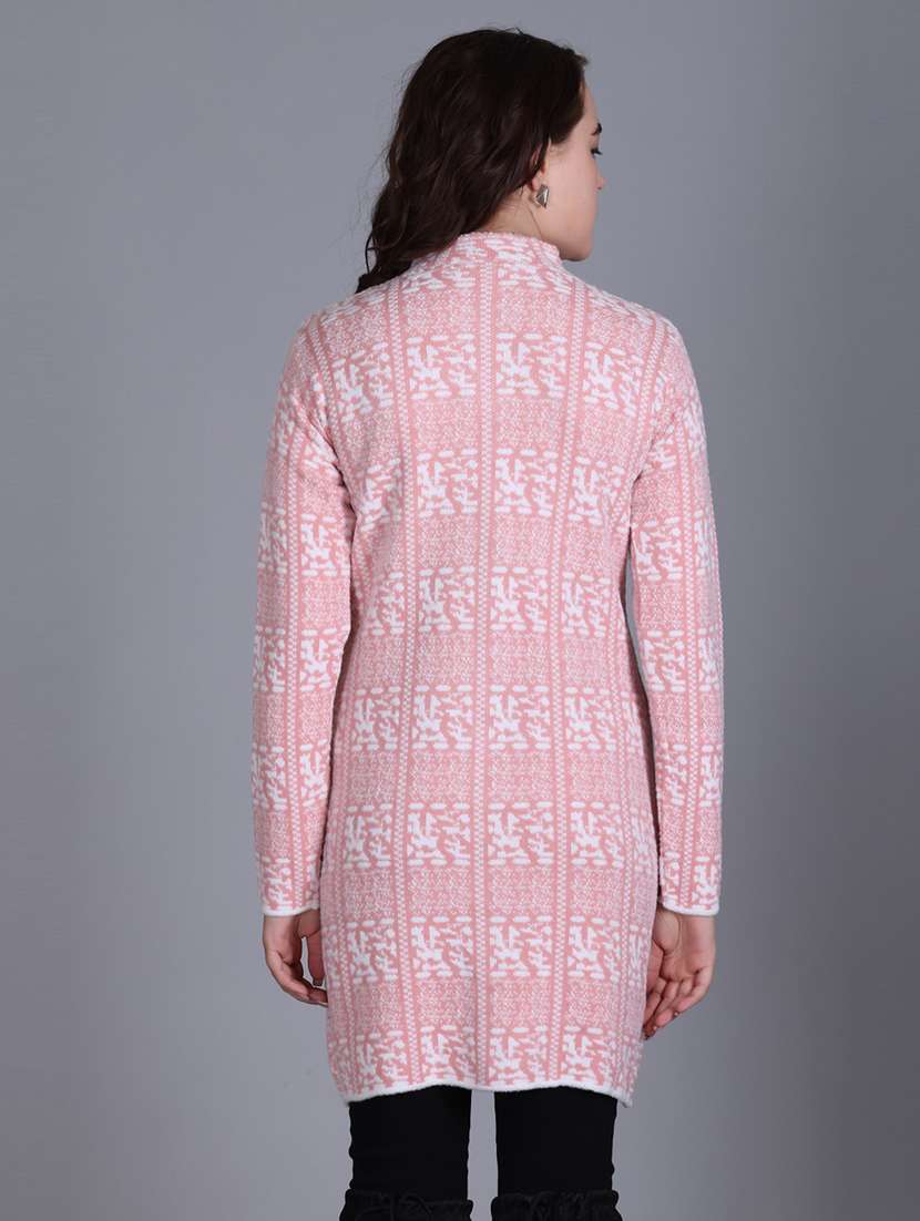 women self design long line coatigan - 21711912 -  Standard Image - 4