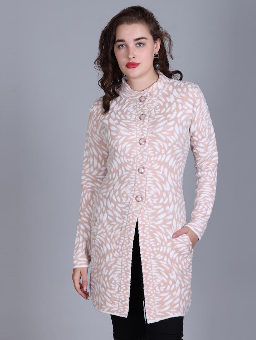 women self design long line coatigan - 21711915 - Standard Image - 1