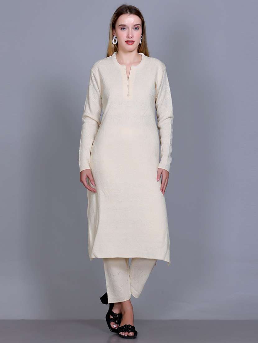 women self design long sleeve suit set - 21711916 - Standard Image - 1
