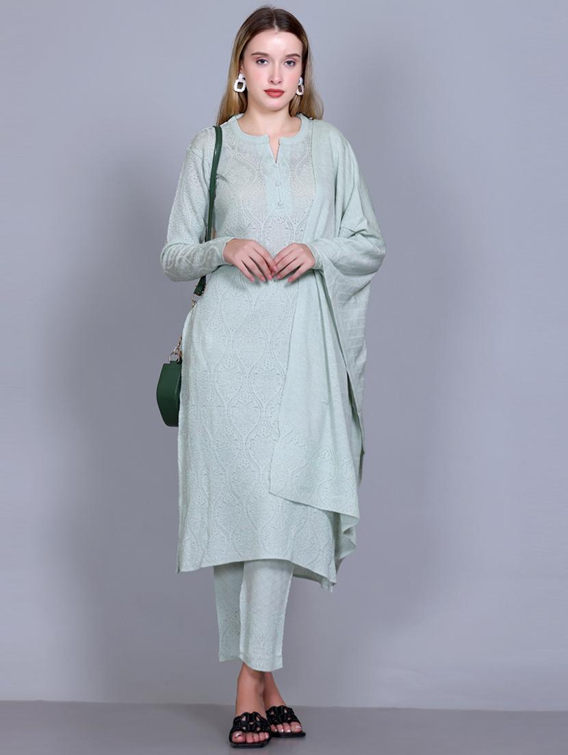women self design long sleeve suit set - 21711917 -  Standard Image - 1