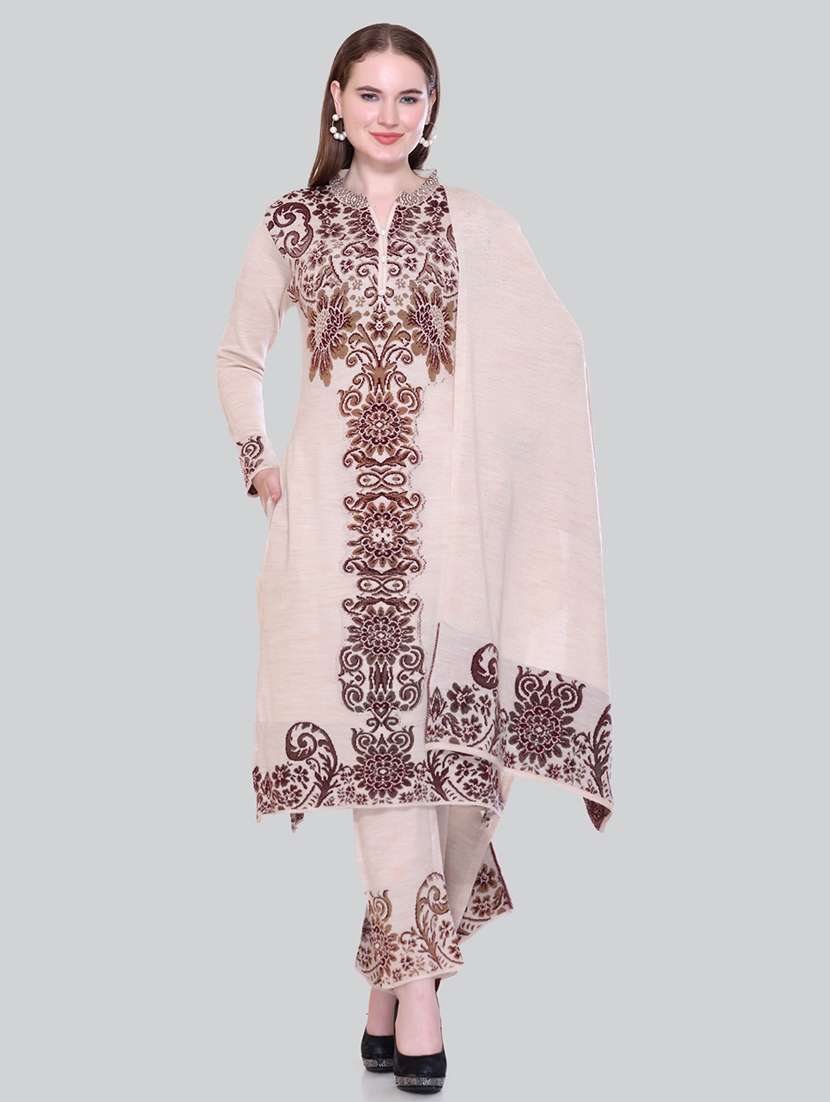 women self design long sleeve suit set - 21711922 - Standard Image - 1