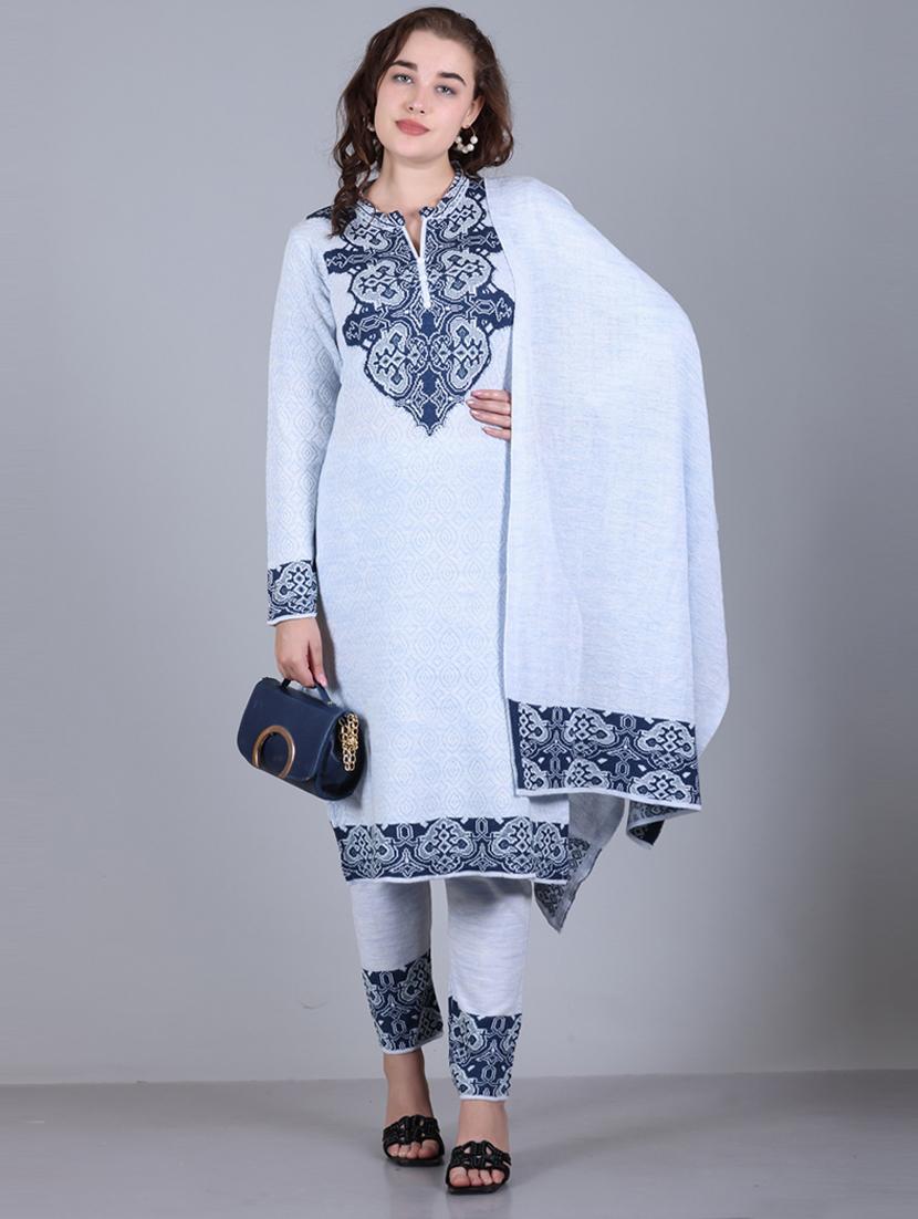 women self design long sleeve suit set - 21711924 -  Standard Image - 1