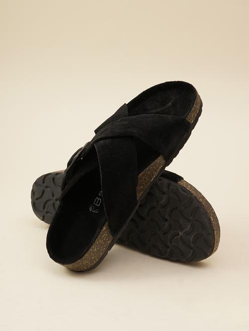 women black slip on sandal - 21711943 - Standard Image - 0