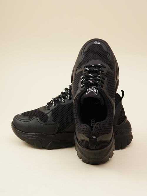 women black lace-up sneakers - 21711955 -  Standard Image - 0