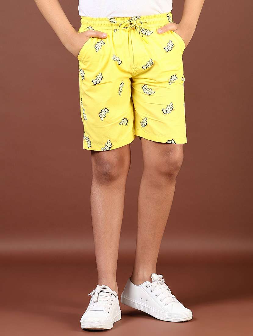 boys yellow printed mid rise shorts - 21711992 -  Standard Image - 1
