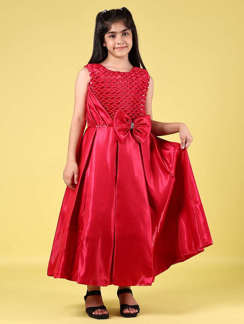 girls solid sleeveless fit and flare dress - 21712007 -  Standard Image - 1