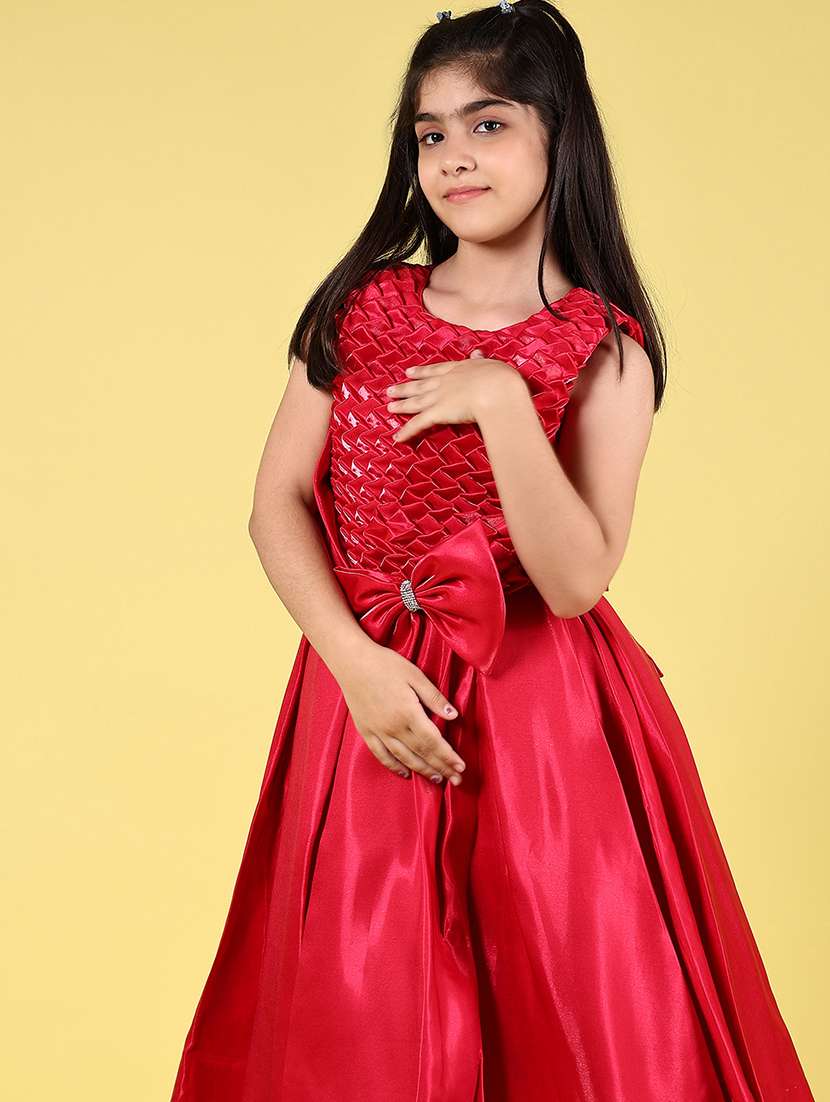 girls solid sleeveless fit and flare dress - 21712007 -  Standard Image - 4