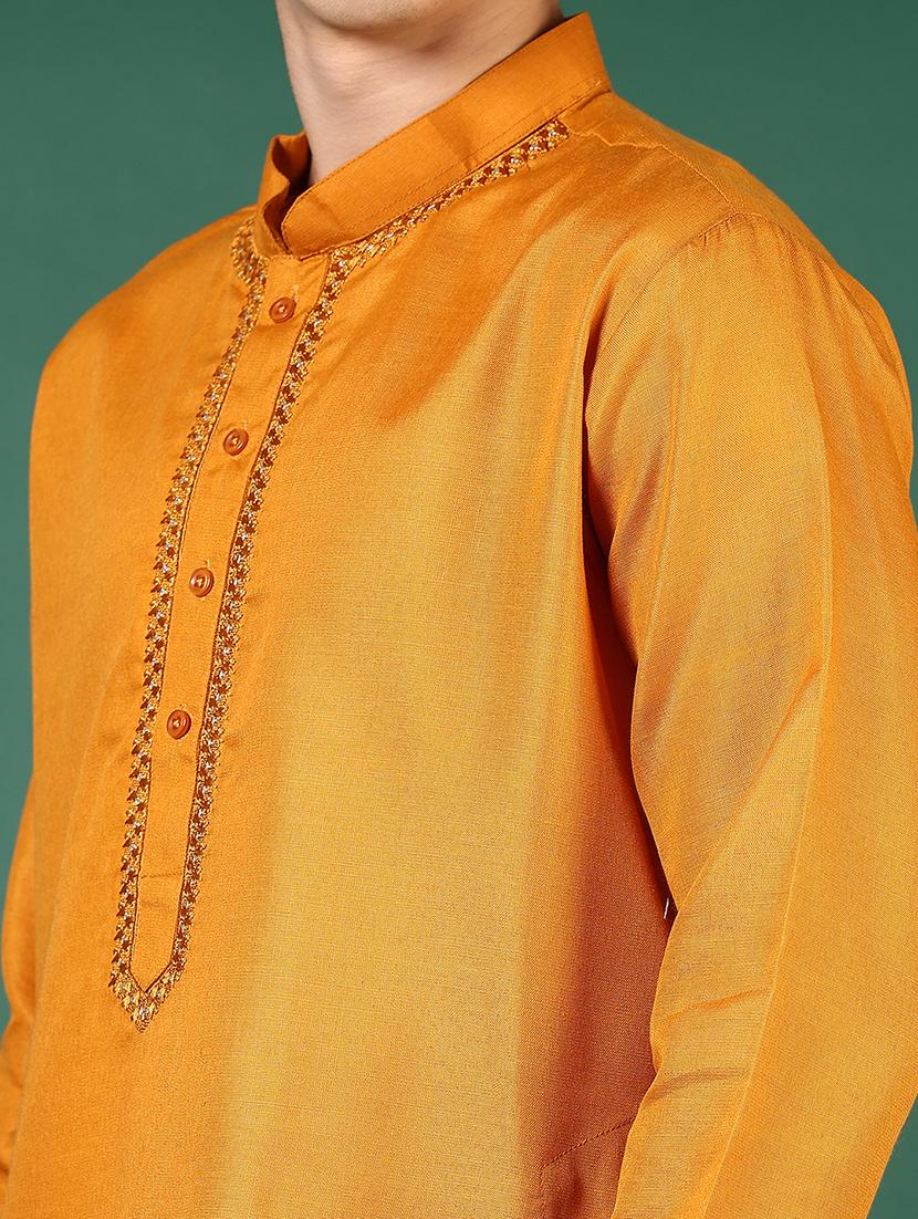 men mandarin neck kurta pyjama ethnic wear set - 21712029 - Standard Image - 4