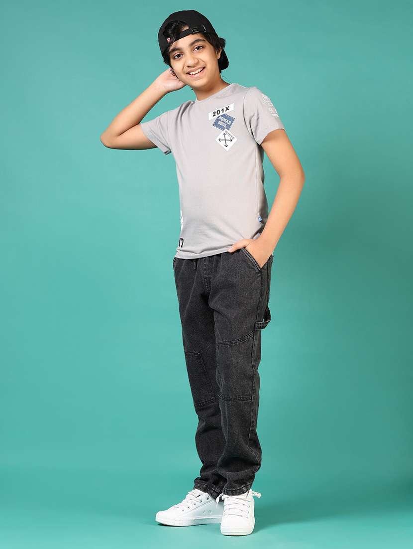 boys grey printed short sleeve regular fit t-shirt - 21712047 -  Standard Image - 4