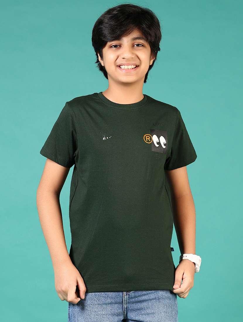 boys front & back printed round neck t-shirt - 21712048 -  Standard Image - 1
