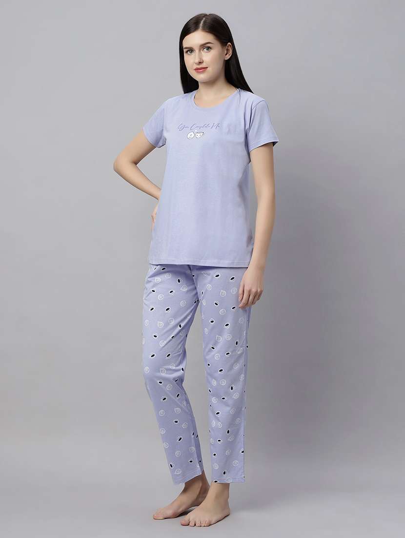 women printed nightwear pyjama set  - 21712071 -  Standard Image - 1